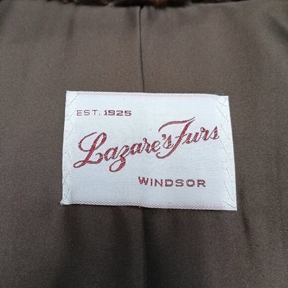 Vintage Lagase Furs Women's Brown Luxury Customized Mink Fur Coat Size L - Picture 8 of 14